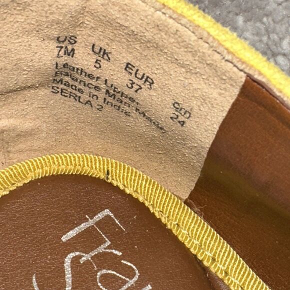 Franco Sarto Serla2 Suede Perforated Yellow Espadrille Wedge Loafer Women Size 7 - Picture 6 of 7